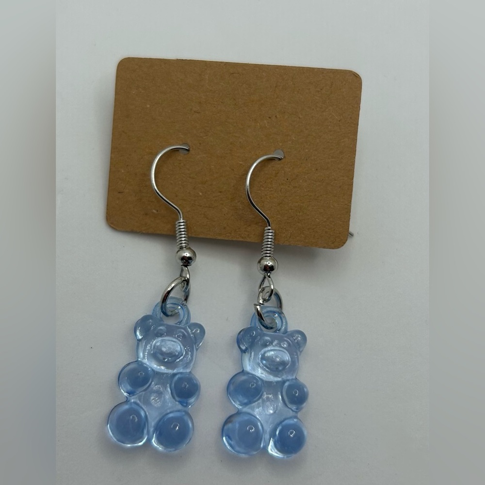 Gummibear Dangle Fashion Earrings blue
